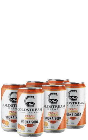 Coldstream Clear Peach Mango Vodka Soda 6x355ml