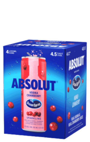 Absolut Ocean Spray Cranberry 4x355ml