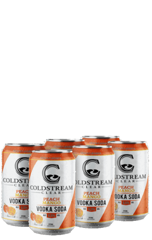 Coldstream Clear Peach Mango Vodka Soda 6x355ml